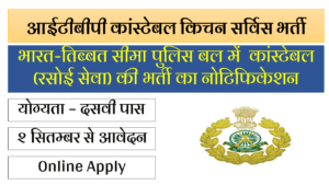 ITBP Constable Kitchen Services Recruitment 2024 आईटीबीपी कांस्टेबल किचन सर्विस भर्ती 819 ऑनलाइन आवेदन